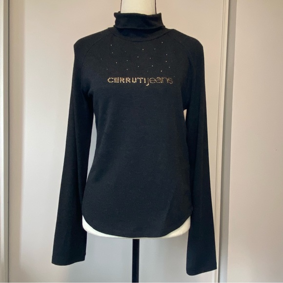 CERRUTI JEANS Dark Heather Gray Turtleneck Longsleeve Shirt - Size: S - Picture 1 of 10
